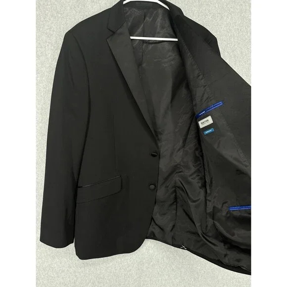 Kenneth Cole Reaction Tuxedo Jacket Men Size 38R Black Slim Fit Ready Flex NWT